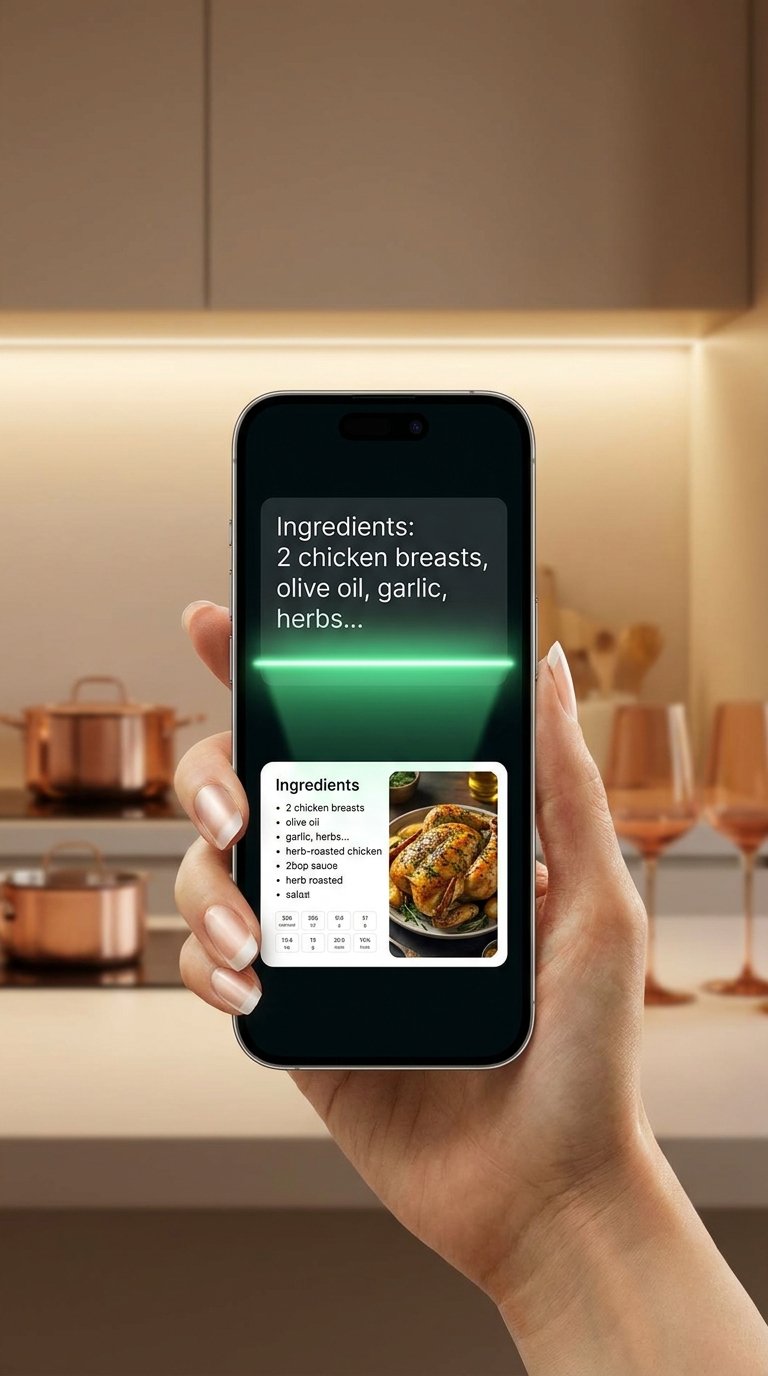 Handy erkennt eingefügten Rezepttext per KI und wandelt ihn in eine strukturierte Zutatenliste um